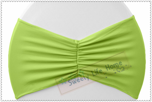 Free shipping/Wedding decorations spandex Pleats chair band Ruffled Stretch chair sashes/ Apple green Spandex chair bows/can customized