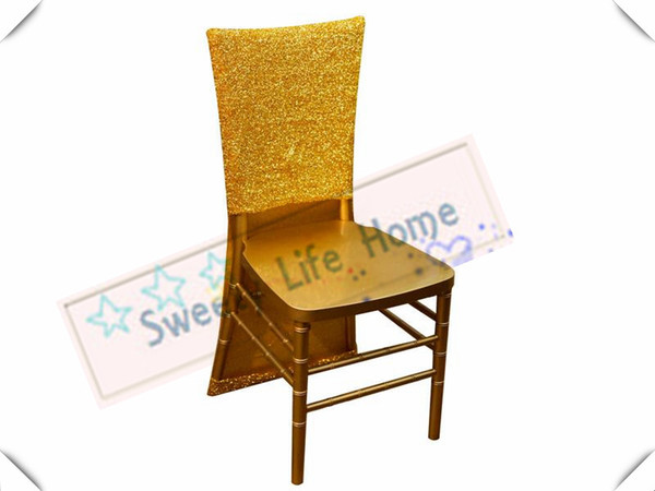 Shining Gold seats Free shipping Nice Sequin chiavari chair covers/Glitz Banquet chair covers Slub chair caps