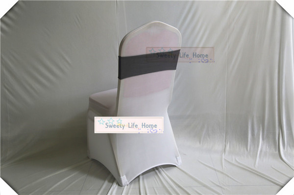 Grey color Free shipping 50pcs Spandex Chair Bands Spandex Chair Sash Stretch Lycra chair bands for Wedding Party Decoration