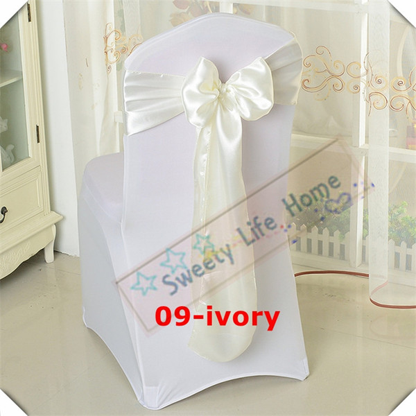 Nice Looking Free shipping/Ivory color Satin chair bands Banquet chair sashes for chair cover Hotel decorations Colorful