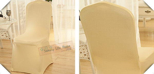 Champange color Stretch Universal Polyester Spandex Chair Cover wedding Spandex Chair Cover 20PCS lycra Chair Covers Restaurant Seats