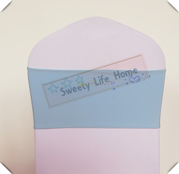 Free shipping/ Baby blue spandex chair bows Single layer chair band Lycra chair sashes/ wedding party decorations