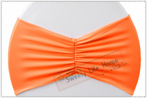 Nice Looking Free shipping/ Orange Ruffled spandex chair band Lycra chair sashes/ wedding party decorations many color can choose