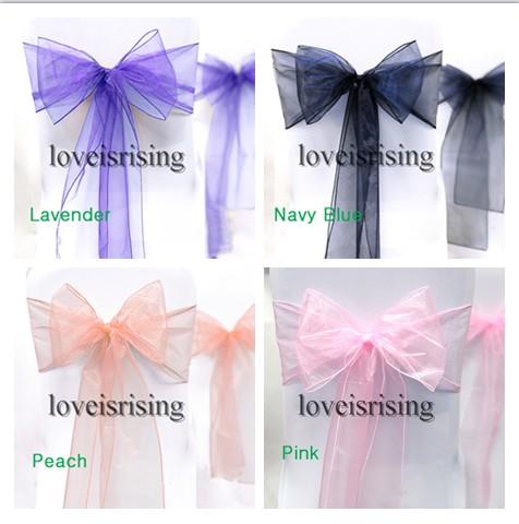 20 colors--100pcs/lot Wedding Organza 20 x 275cm Organza Chair Cover Sashes Bow Sash Wedding Banquet Party Decoration