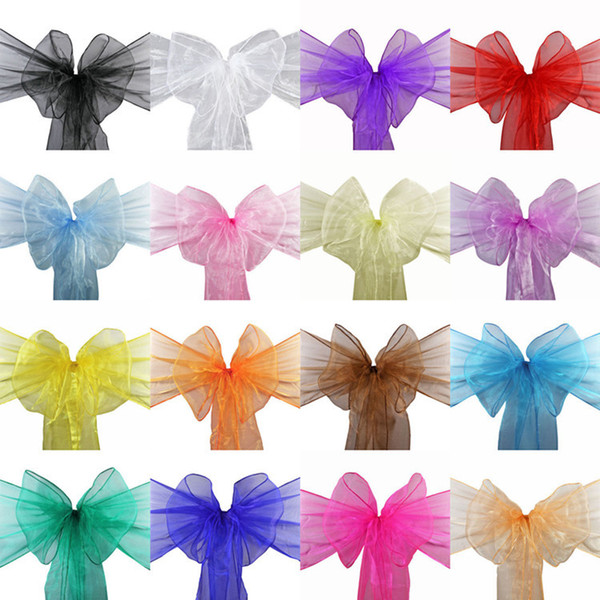 Beautiful Organza Sashes 17*275CM Wholesale Wedding Organza Chair Band Sashes Bow Tied 50Pcs a Lot for Decoration