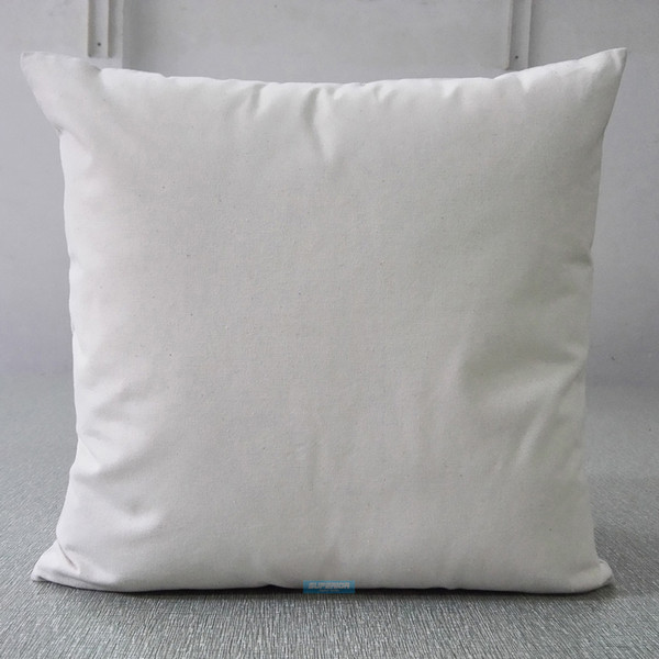 30pcs 18x18 inches 8 Oz Pure Cotton Canvas Pillow Case Plain Raw Cotton Embroidery Blank Pillow Cover Have Natural/White/Semi White 3 Colors