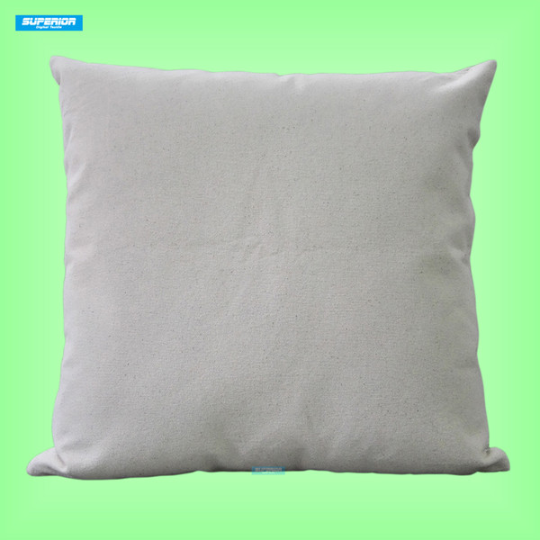 20pcs 18x18 Inches 12 oz Natural Cotton Canvas Pillowcase Light Gray Cushion Cover Hi-Q Thick Blank Pillow Cover For Embroidery Or Painting