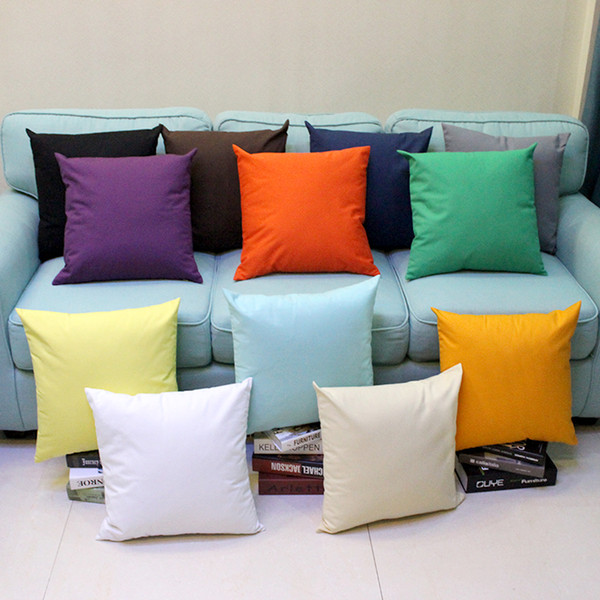 1 pcs All Sizes Plain Dyed 8 oz Cotton Canvas Throw Pillow Case Solid Colors Blank Home Decor Pillow Cover More Than 100 Colors In Stock