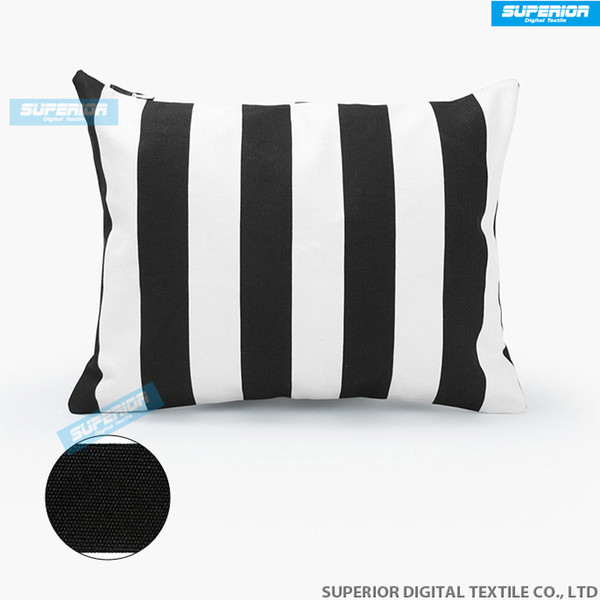 200pcs/lot Decorative Cotton Canvas Square Throw Pillow Cushion Cover Handmade Black and White Stripe Toss Pillowcase with Hidden Zipper