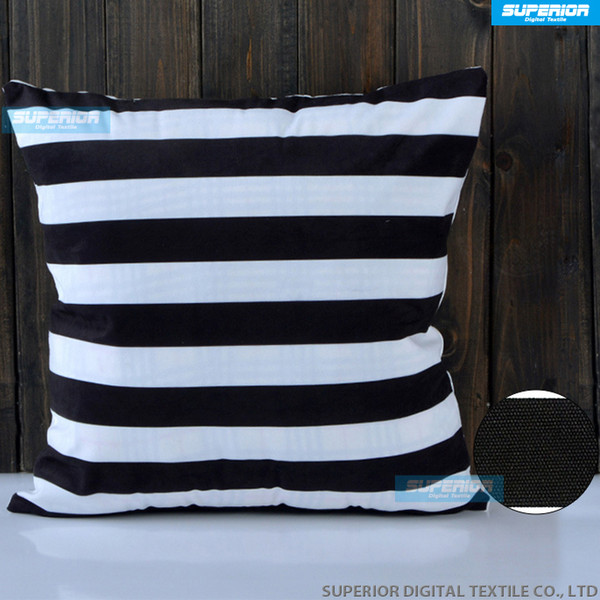 100pcs/lot Decorative Cotton Canvas Square Throw Pillow Cushion Cover Handmade Black and White Stripe Toss Pillowcase with Hidden Zipper