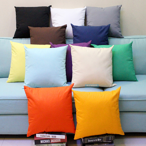 30pcs All Sizes Plain Dyed 8 oz Cotton Canvas Throw Pillow Case Solid Colors Blank Home Decor Pillow Cover More Than 100 Colors In Stock