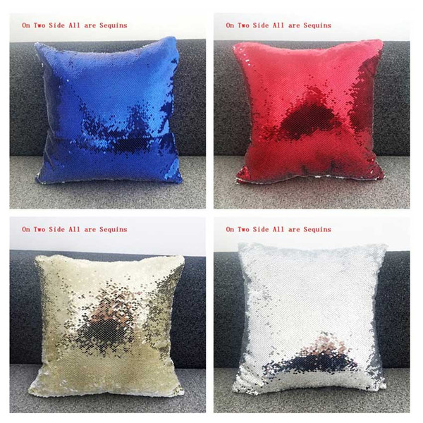 sublimation blank magical sequins pillow cases hot heart transfer printing Consumables pillow case Two Sides are Sequins 40*40cm