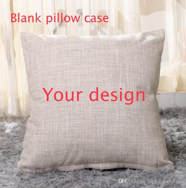 customization small quantity cotton linen Jute polyester pillow provide pattern design design custom pillow case single double side print