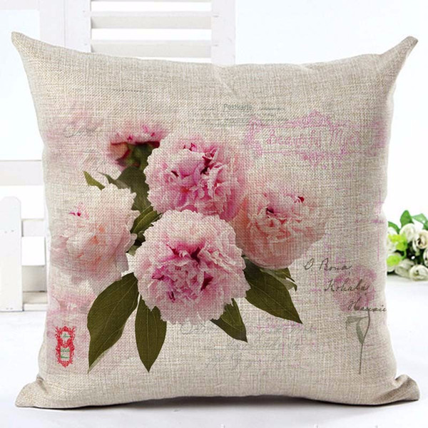 pink hydrangea cushion cover blue floral cojines decorative european style almofada decoration 45cm sofa throw pillow case