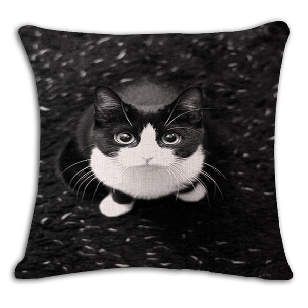 pet cat cushion cover kawaii animal home decor 45cm square chaise lounge throw pillow case modern pillowcase almofada