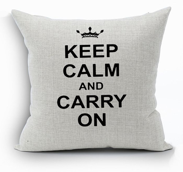 keep calm and carry on cushion cover english letters almofada modern cojines european home decor sofa throw pillow case