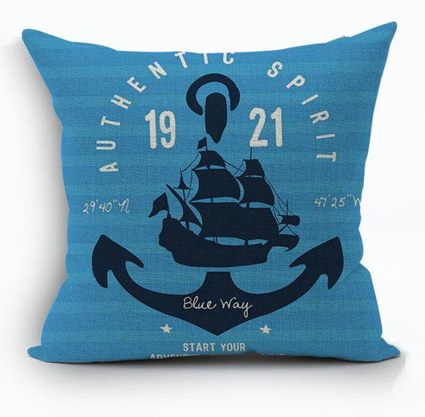 marine decoration cushion cover for home and office nautical ship almofada anchor cojines nordic sofa couch throw pillow case