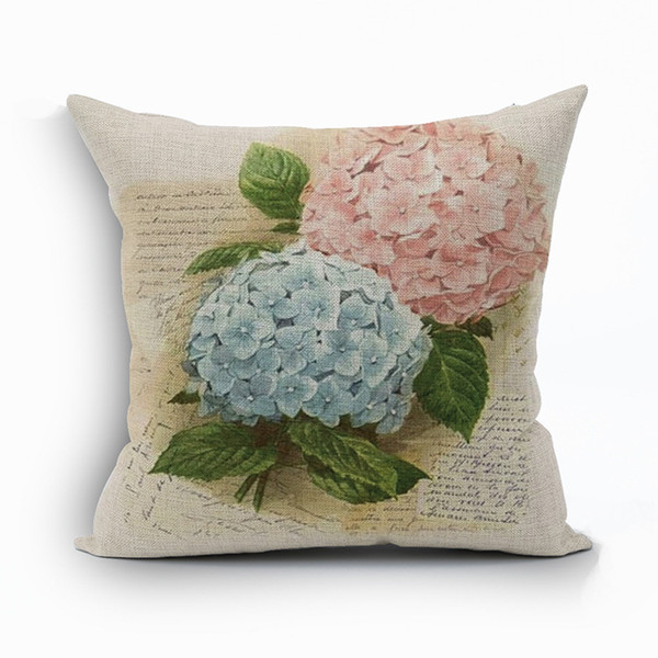 vintage european cushion cover pink flower pillowcase floral home decor cojines elegant vase tulip almofada for sofa