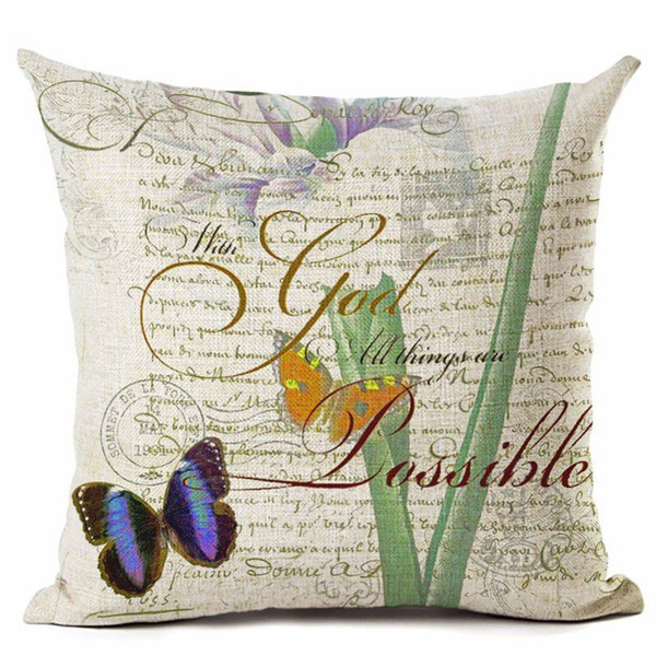 european vintage cushion cover retro butterfly home decor floral throw pillow case for sofa couch chair shabby chic almofada