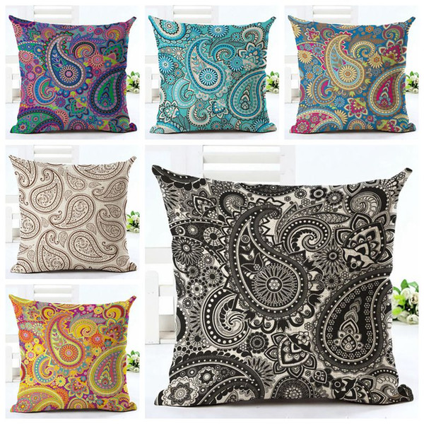 elegant ethnic cushion cover printed paisley almofada boho throw pillow case for sofa chair decorative floral cojines home decor