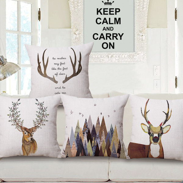 nordic animal cushion cover antler almofada quote deer throw pillow case for sofa bed chair in home office modern cojines