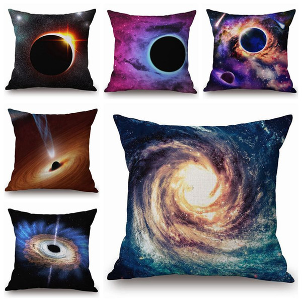 2019 fundas de cojines universe cushion cover space galaxy sofa chair chaise throw pillow case black hole almofada