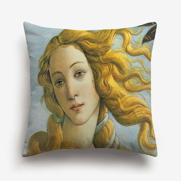 European Retro Vintage Paintings Portrait Cushion Covers Venus LOVE Famous Work Cushion Cover Decorative Linen Cotton Pillow Case