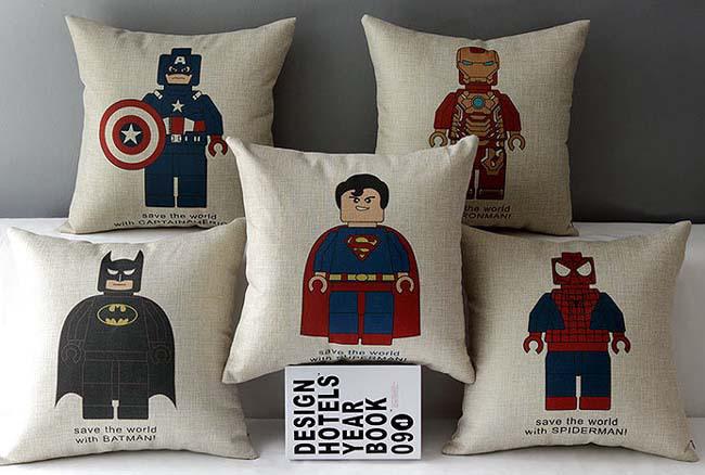 Save The World With Hero Cushion Covers Spider Man Iron Man Batman Superman Captain America Cushion Cover Decorative Linen Pillow Case