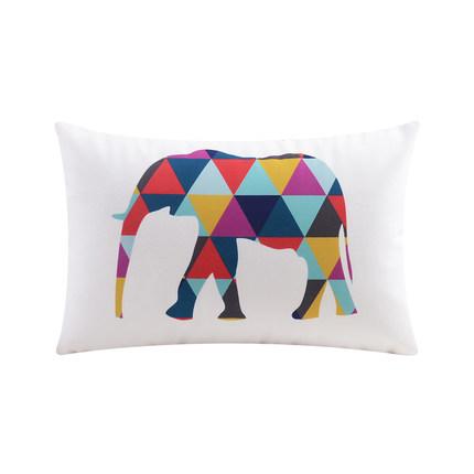 Animal Elephant Deer Moose Bear Cushion Covers Nordic Colour Geometric Triangles Pineapple Pillow Cover Sofa Velvet Pillow Case Present