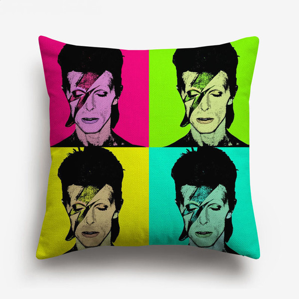 David Bowie Portrait Cushion Covers Modern Home Rock And Roll Music Art Cushion Cover Decorative Linen Cotton Pillow Case For Sofa Couch