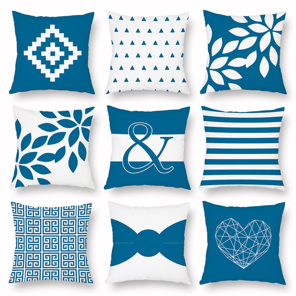 9 Styles Nordic Geometric Art Cushion Covers Plaids Triangles Stripes Heart Cushion Cover Decorative Soft Pillow Case For Sofa Couch