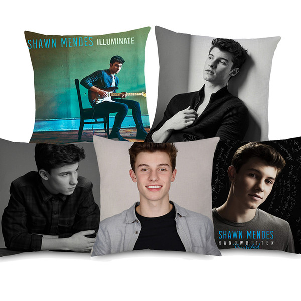 Shawn Mendes Cushion Covers Music Star Portrait Decorative Cushion Cover Home Decorative Linen Pillow Case For Sofa Couch