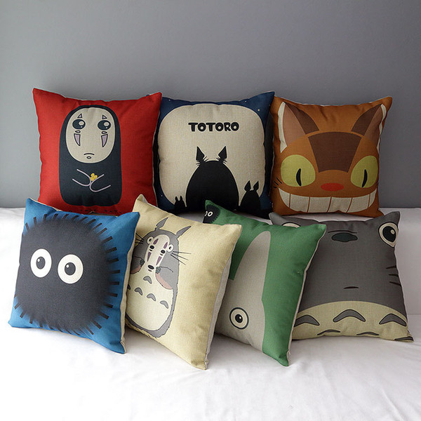 Cartoon Cute Lovely Cushion Covers Japan Style Home Decorative Cushion Cover Linen Cotton Pillow Case For Baby Kids