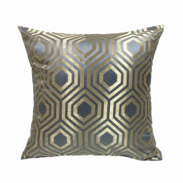 Fashion Shiny Check Beige Gray Blue Geometry Interior Decorative Pillow Case Square Floor Sofa Chair Home Deco Bedding Cushion Cover 45x45cm