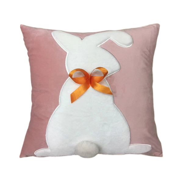 Cartoon Rabbit Deer Cute Pillow Case Kids Children Girl Gift Applique Square Velvet Canvas lovely Home decorative Cushion Cover 45X45CM