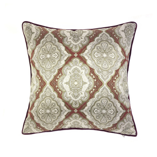 Fashion Classic Damask Sofa Chair Designer Pipping Velvet Throw Cushion Cover Home Decorative Square Home Pillow Case 45x45cm
