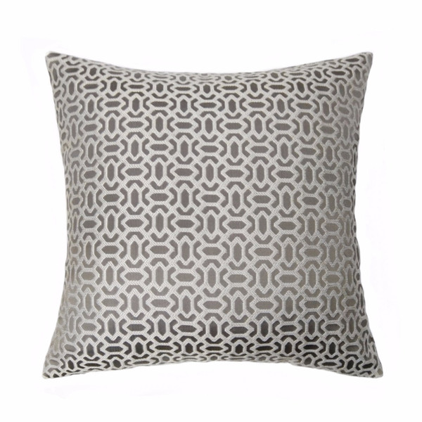 Modern Grey Interior Home Decorative Pillow Case Square 45x45cm Jacquard Woven Floor Sofa Chair Home Living Room Geometeric Cushion Cover