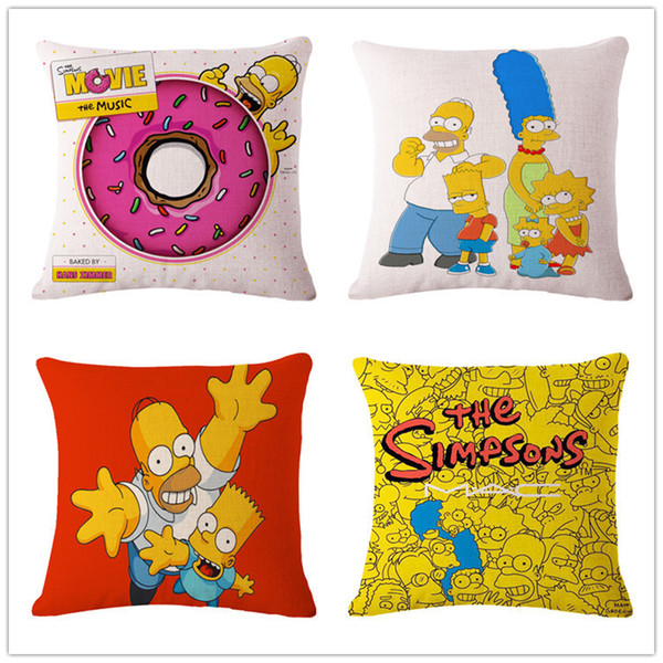 Simpson Cartoon Cotton Flax Pillow Back Cushion Generation Hair Foreign Trade