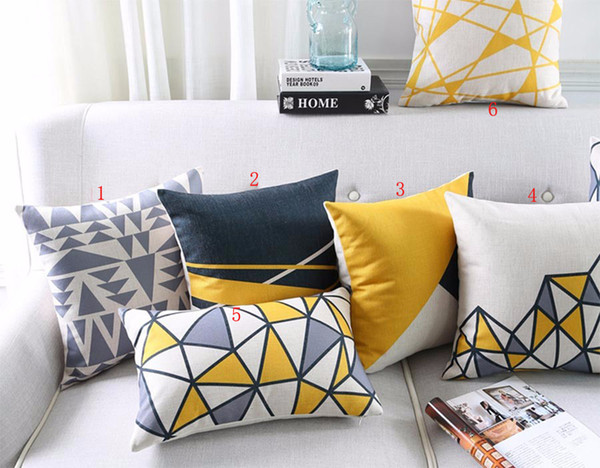 Abstract Geometric Printed Pillow Case European Linen Cushion Pillows Cover Sofa Home Decoration Top Quality
