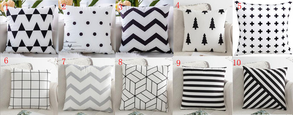 Geometry Black White Printed Pillow Case Soft Cushion Abstract Brief Cushion Cover Sofa Throw Pillow 2 Side Print Top Quality