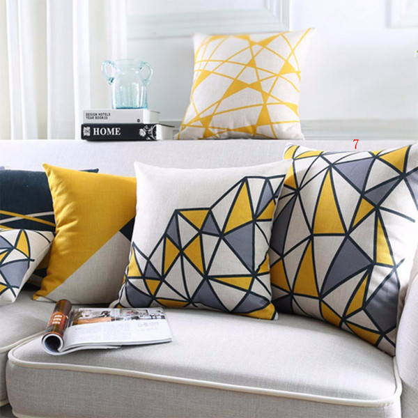 Abstract Geometric Printed Throw Pillow Case European Linen Cushion Pillows Cover Sofa Home Decoration Top Quality