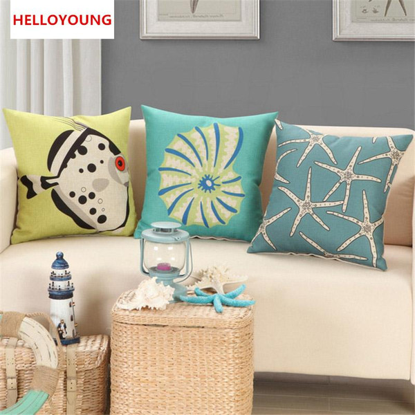 BZ125 Luxury Cushion Cover Pillow Case Home Textiles supplies Marine life decorative throw pillows chair seat