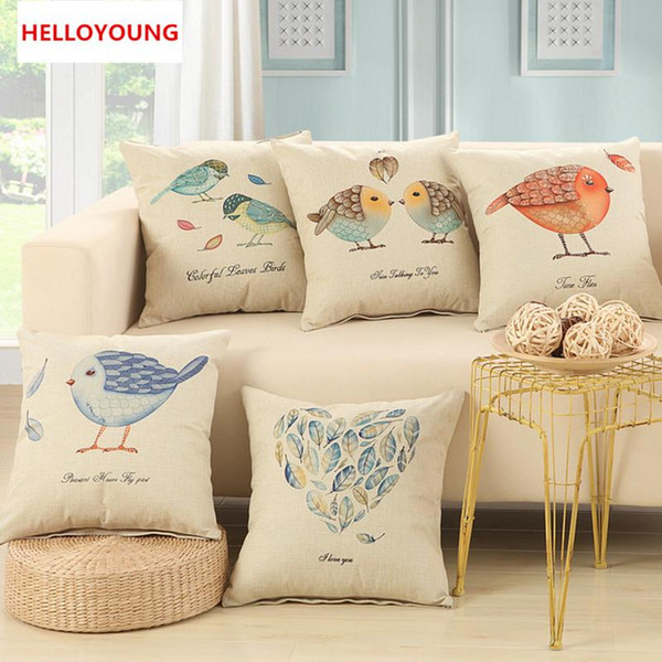 BZ003 Luxury Cushion Cover Pillow Case Birds Flowers cushions vintage lucky design sofa decorate throw pillow office sofa