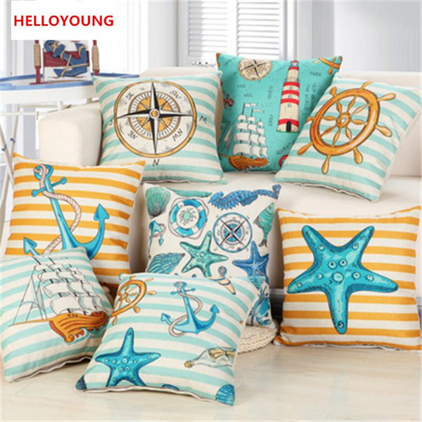 BZ053 Luxury Cushion Cover Pillow Case Home Textiles supplies Lumbar Pillow Marine life decorative throw pillows chair seat