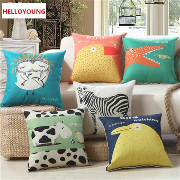 BZ106 Luxury Cushion Cover Pillow Case Home Textiles supplies Lumbar Pillow Digital printing animal pillows chair seat