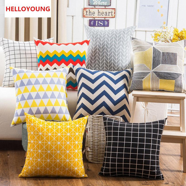 BZ115 Luxury Cushion Cover Pillow Case Home Textiles supplies Lumbar Pillow Lattice stripes decorative throw pillows chair seat