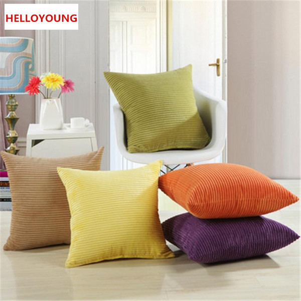 BZ105 Luxury Cushion Cover Pillow Case Home Textiles supplies Lumbar Pillow Corduroy Solid color pillows chair seat