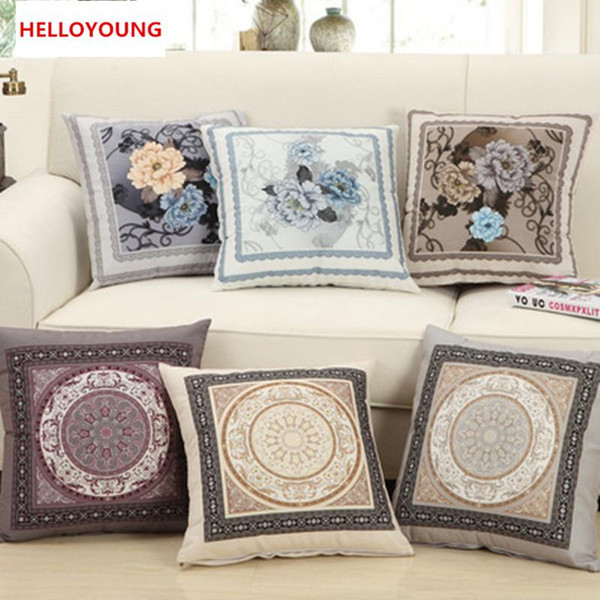 BZ034 Luxury Cushion Cover Pillow Case Home Textiles supplies Lumbar Pillow Chinese Peony Pillow case chair seat