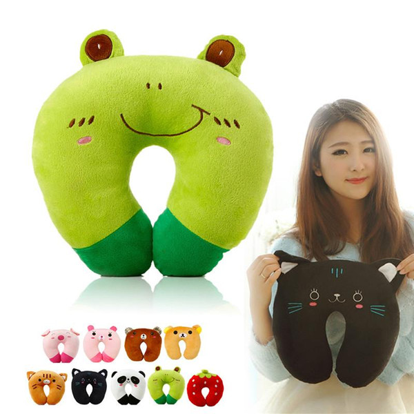 BZ407 Hot Sale U-shaped Cartoon Animal pillow Car Headrest Doll Decorative Cushion Throw Pillow With Inner Home Decor Sofa