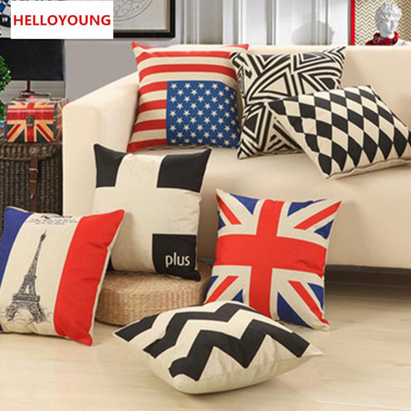 BZ007 Luxury Cushion Cover Pillow Case throw pillow Flag Tower decorative funda vintage